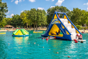 Campers at Lake Milton:Berlin Lake KOA Holiday.